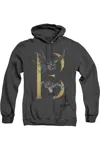 Gildan Batman B Adult Heather Hoodie / Hooded Sweatshirt In Black
