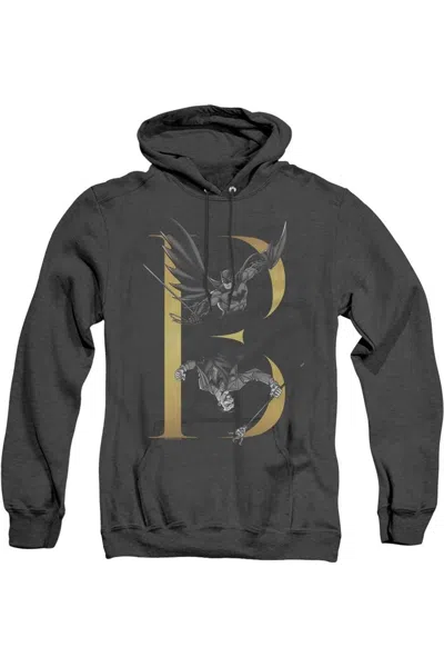 Gildan Batman B Adult Heather Hoodie / Hooded Sweatshirt In Black
