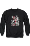Gildan Batman Bad Gals Bw Adult Crewneck Sweatshirt In Black
