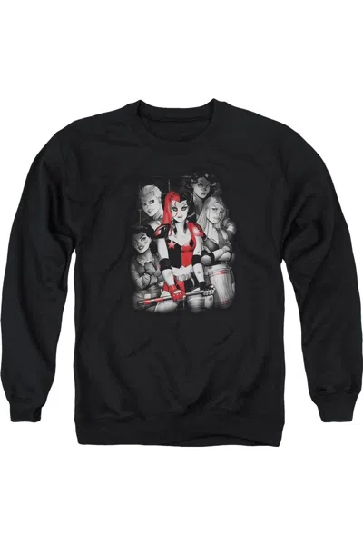 Gildan Batman Bad Gals Bw Adult Crewneck Sweatshirt In Black