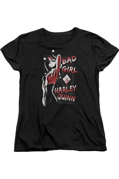 Gildan Batman Bad Girl Short Sleeve Womens Tee / T-shirt In Black