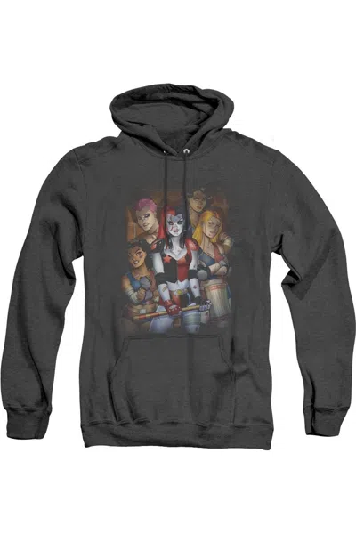 Gildan Batman Bad Girls Adult Heather Hoodie / Hooded Sweatshirt In Black