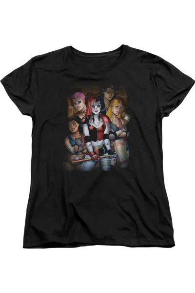 Gildan Batman Bad Girls Short Sleeve Womens Tee / T-shirt In Black