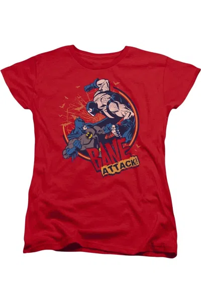 Gildan Batman Bane Attack! Short Sleeve Womens Tee / T-shirt In Red