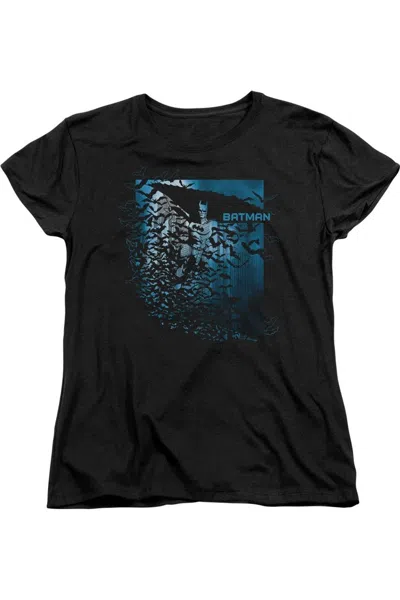 Gildan Batman Bat Among Bats Short Sleeve Womens Tee / T-shirt In Black