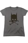 Gildan Batman Bat And Bones Short Sleeve Womens Tee / T-shirt In Pink