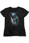 Gildan Batman Bat Crash Short Sleeve Womens Tee / T-shirt In Black