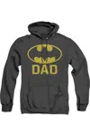 Gildan Batman Bat Dad Adult Heather Hoodie / Hooded Sweatshirt In Black