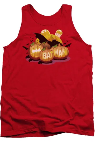 Gildan Batman Bat O Lanterns Adult Tank Top In Red