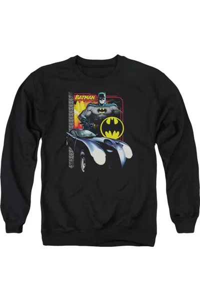 Gildan Batman Bat Racing Adult Crewneck Sweatshirt In Black