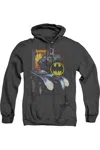 Gildan Batman Bat Racing Adult Heather Hoodie / Hooded Sweatshirt In Black