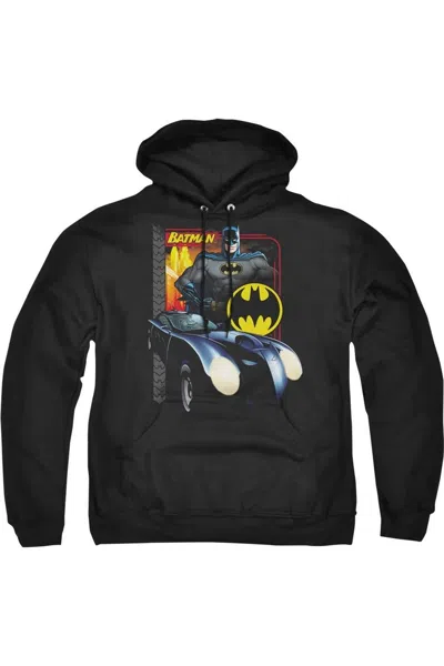 Gildan Batman Bat Racing Adult Pull Over Hoodie / Hooded Sweatshirt In Black