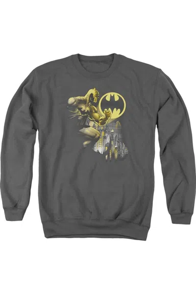 Gildan Batman Bat Signal Adult Crewneck Sweatshirt In Pink