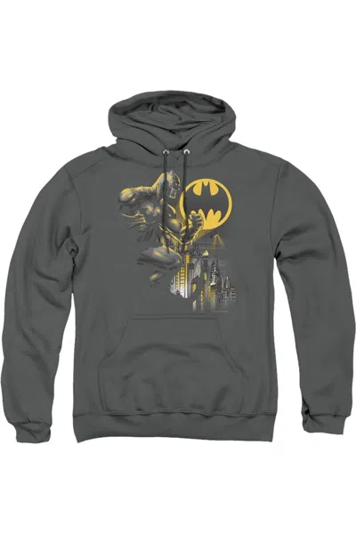 Gildan Batman Bat Signal Adult Pull Over Hoodie / Hooded Sweatshirt In Pink