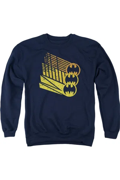 Gildan Batman Bat Signal Shapes Adult Crewneck Sweatshirt In Blue