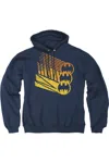 Gildan Batman Bat Signal Shapes Adult Pull Over Hoodie / Hooded Sweatshirt In Blue