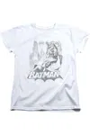 Gildan Batman Bat Sketch Short Sleeve Womens Tee / T-shirt In White