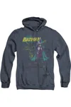 Gildan Batman Bat Spray Adult Heather Hoodie / Hooded Sweatshirt In Blue