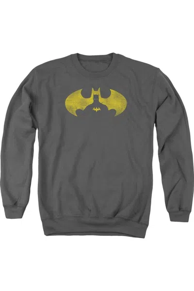 Gildan Batman Bat Symbol Knockout Adult Crewneck Sweatshirt In Pink