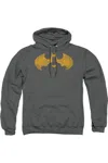 Gildan Batman Bat Symbol Knockout Adult Pull Over Hoodie / Hooded Sweatshirt In Pink