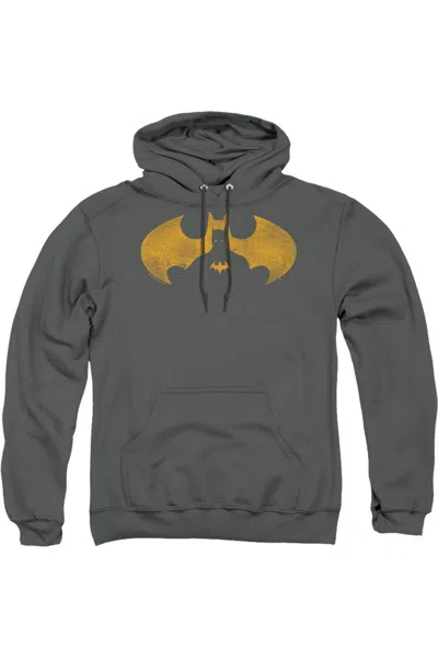 Gildan Batman Bat Symbol Knockout Adult Pull Over Hoodie / Hooded Sweatshirt In Pink