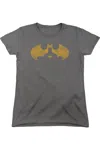 Gildan Batman Bat Symbol Knockout Short Sleeve Womens Tee / T-shirt In Pink