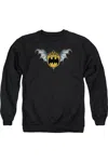 Gildan Batman Bat Wings Logo Adult Crewneck Sweatshirt In Black