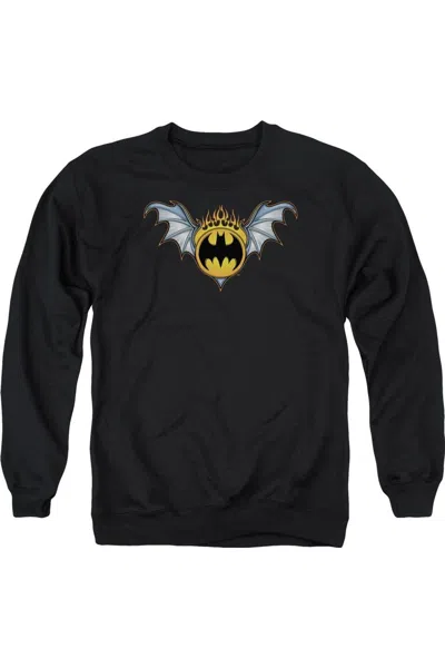 Gildan Batman Bat Wings Logo Adult Crewneck Sweatshirt In Black