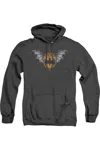 Gildan Batman Bat Wings Logo Adult Heather Hoodie / Hooded Sweatshirt In Black