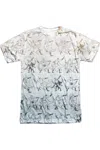 Gildan Batman Batarang Pattern Short Sleeve Adult Poly Crew Tee / T-shirt In White
