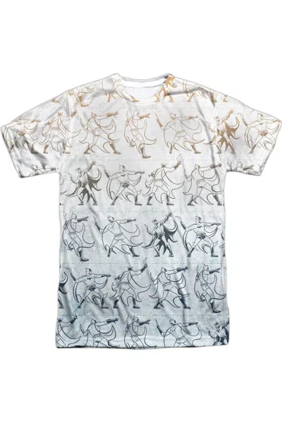 Gildan Batman Batarang Pattern Short Sleeve Adult Poly Crew Tee / T-shirt In White