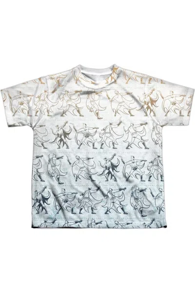 Gildan Kids' Batman Batarang Pattern Short Sleeve Youth Poly Crew Tee / T-shirt In Multi