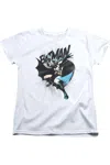 Gildan Batman Batarang Throw Short Sleeve Womens Tee / T-shirt In White