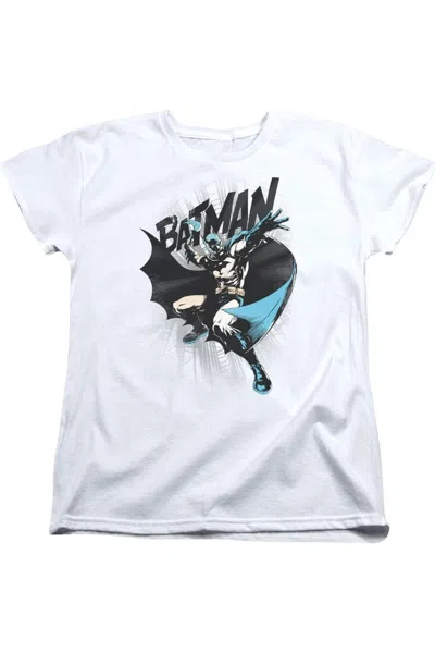 Gildan Batman Batarang Throw Short Sleeve Womens Tee / T-shirt In White