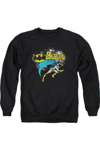 Gildan Batman Batgirl Halftone Adult Crewneck Sweatshirt In Black