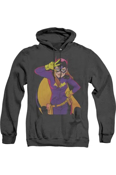 Gildan Batman Batgirl Moves Adult Heather Hoodie / Hooded Sweatshirt In Black