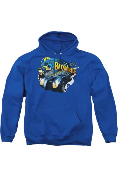 Gildan Batman Batmobile Adult Pull Over Hoodie / Hooded Sweatshirt In Blue