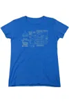 Gildan Batman Batmobile Short Sleeve Womens Tee / T-shirt In Blue
