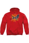 Gildan Batman Bats Don't Scare Me Adult Pull Over Hoodie / Hooded Sweatshirt In Red