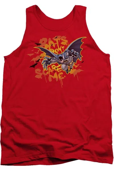 Gildan Batman Bats Dont Scare Me Adult Tank Top In Red