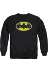Gildan Batman Bats In Logo Adult Crewneck Sweatshirt In Black