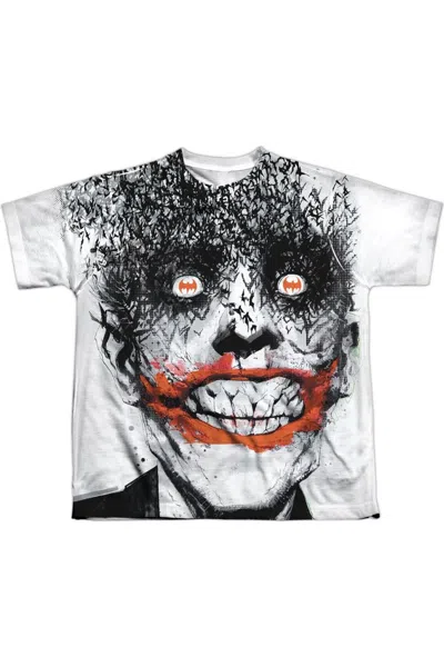 Gildan Kids' Batman Bats On The Brain Short Sleeve Youth Poly Crew Tee / T-shirt In White