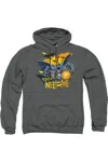 Gildan Batman Bats Welcome Adult Pull Over Hoodie / Hooded Sweatshirt In Pink