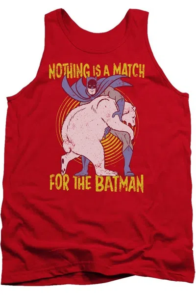 Gildan Batman Bear Wrastling Adult Tank Top In Red
