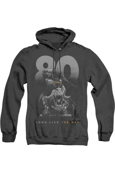 Gildan Batman Big 80 Adult Heather Hoodie / Hooded Sweatshirt In Black