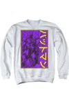 Gildan Batman Big Framed Kanji Adult Crewneck Sweatshirt In White