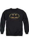 Gildan Batman Black & Gold Embossed Adult Crewneck Sweatshirt In Black