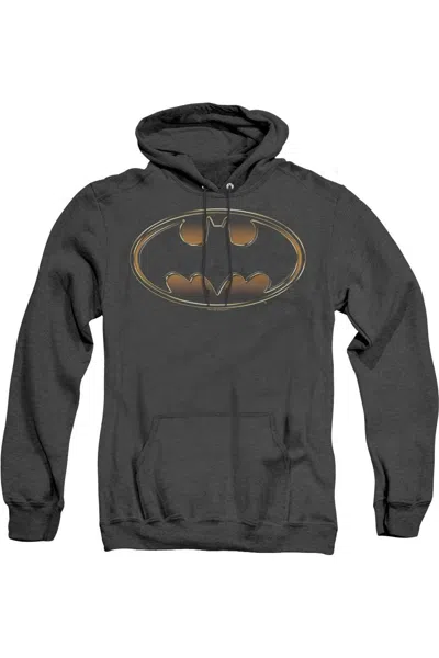 Gildan Batman Black & Gold Embossed Adult Heather Hoodie / Hooded Sweatshirt
