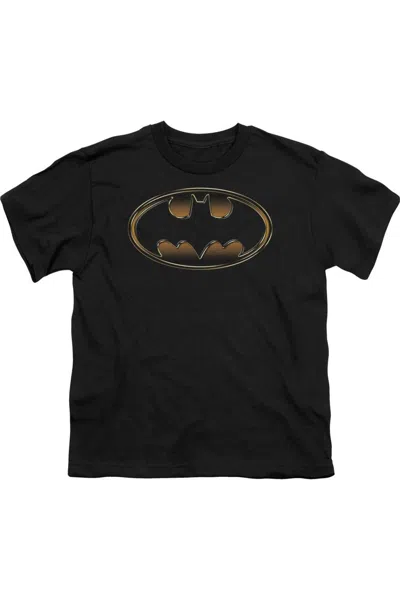 Gildan Kids' Batman Black & Gold Embossed Short Sleeve Youth Tee / T-shirt