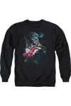 Gildan Batman Black And White Adult Crewneck Sweatshirt In Black
